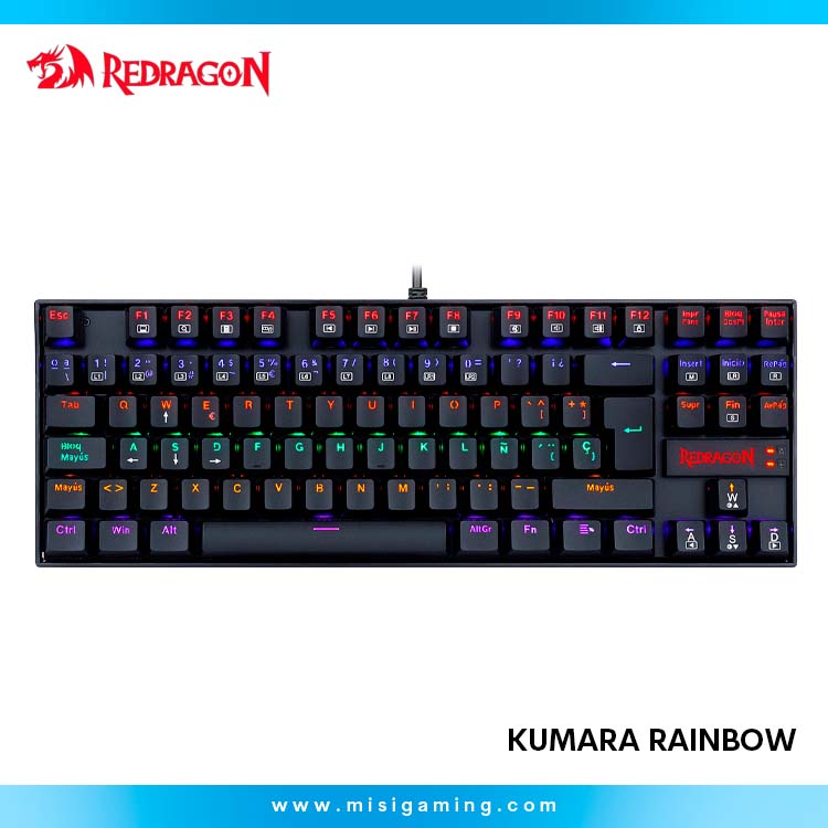 Teclado Mecanico Redragon Kumara - K552 - Switch Red - Raimbow - Black