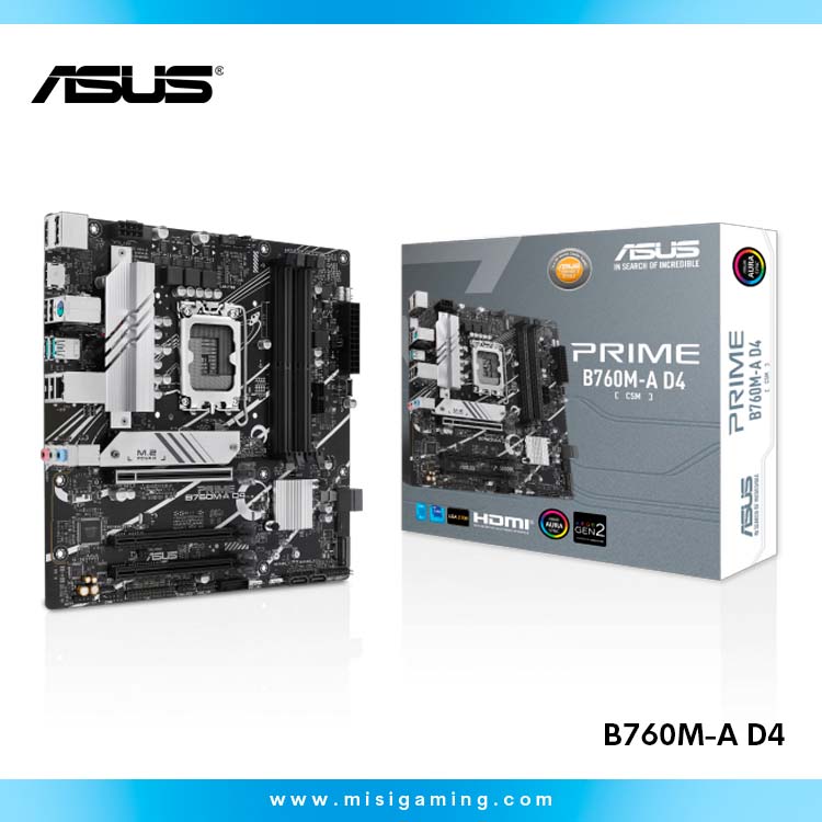 Motherboard Asus Prime B760M-A D4 Csm - Intel Core Series - Ddr4 - LGA 1700