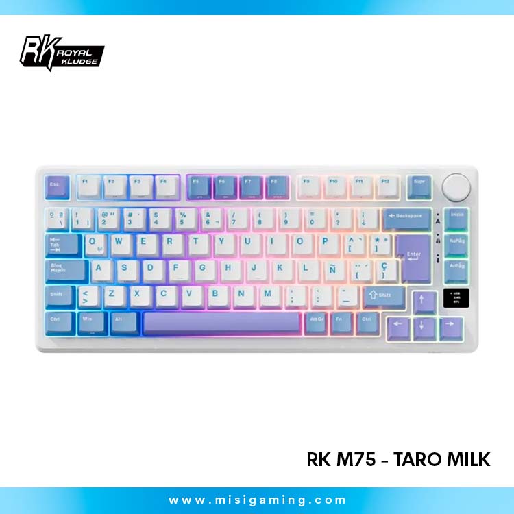 Teclado Royal Kludge RK-M75 Inalambrico TARO MILK - K SILVER SWITCH
