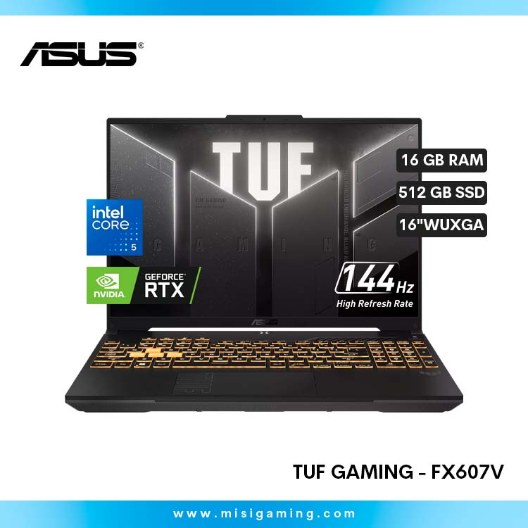 Laptop Asus Tuf Gaming Fx607V JB-RL147- Procesador Intel Core 5 210H - Almacenamiento 512 Gb Ssd - 16Gb Ram Ddr5 - Geforce Nvidia Rtx 3050 6Gb - 16"WUXGA