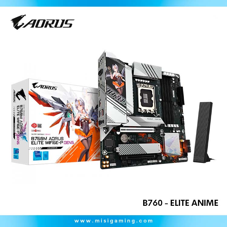 Motherboard Gigabyte B760M Aorus Elite Wifie6E -P Gen 5 - Intel Core Series - Ddr 5 - Anime