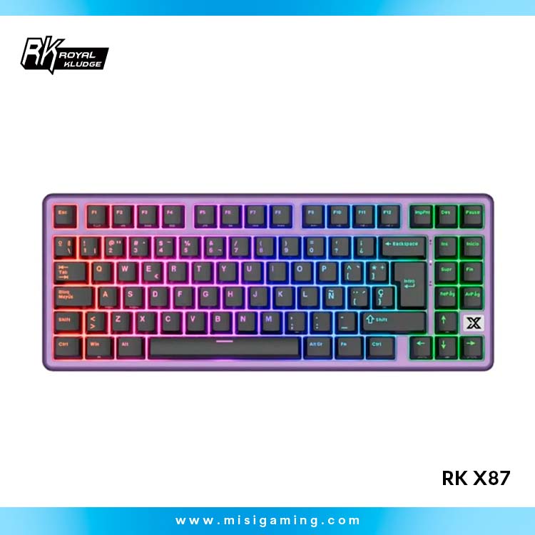 Teclado Royal Kludge RK X87 Cableado BLACKBERRY MOUSSE - CREAMY SWITCH