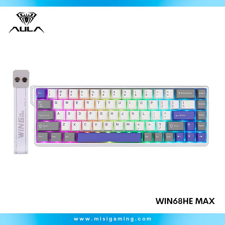 Teclado Aula WIN68HE MAX Cableado GREY/WHITE/PURPLE - MAGNETIC SWITCH
