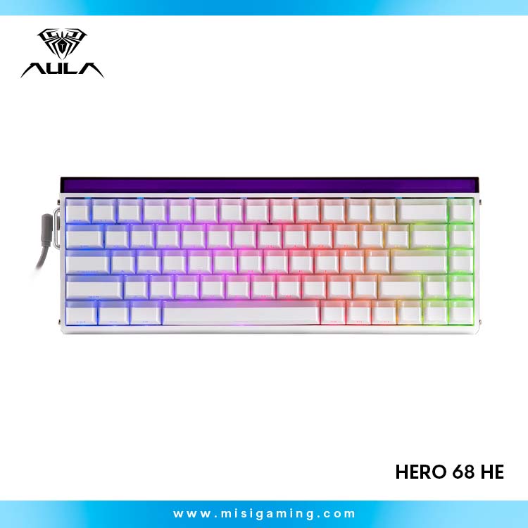 Teclado Aula Hero 68HE - RGB - Cableado - White Light House - Switch Jade Magnetic