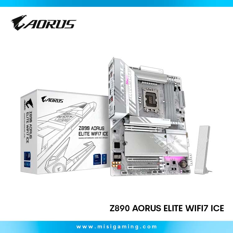 Motherboard Gigabyte Z890 Aorus Elite Wifi 7 Ice - Ddr5 - Intel Core Ultra Series - White