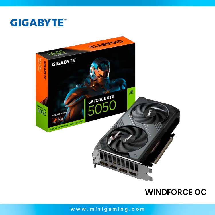 Tarjeta De Video Gigabyte Windforce OC V2 - Geforce Nvidia Rtx 5050 8Gb - 2Fan - Gddr6 - Black