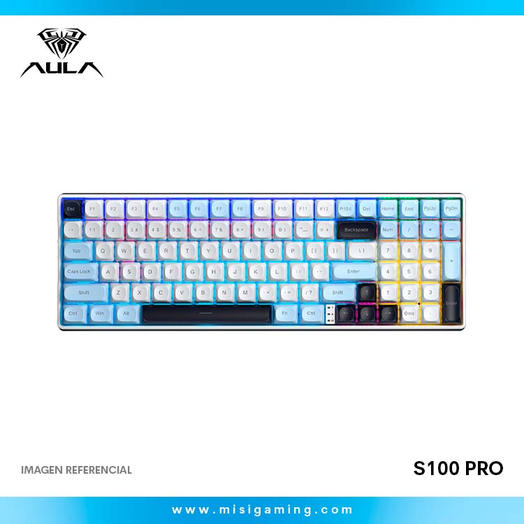 Teclado Aula S100 PRO Inalámbrico Inglés LIGHT BLUE/WHITE/DARK PURPLE - RED SWITCH